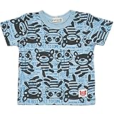 【本体綿100％】2017年 夏物 ZOOMIC ズーミック 天竺 キャラクター 総柄プリント 半袖Ｔシャツ サックス◇95cm