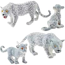 Amazon.co.jp: スノーレオパードフィギュア リアルな手描き ホワイト