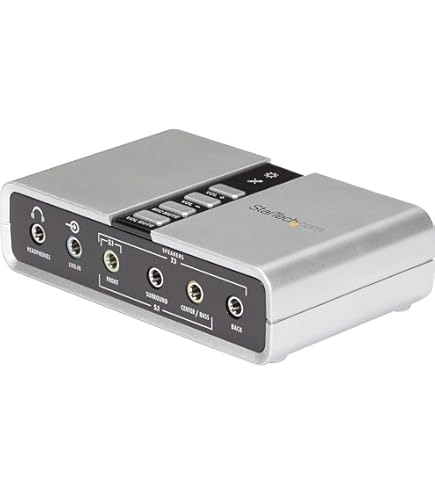 YEY 7.1 USB External Sound Card – Cmedia Chip, 48KHz, S/PDIF Optical, 2 Mic Inputs, Loopback For Windows