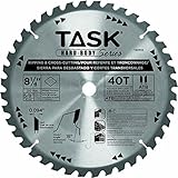 Task Tools T22402 8-1/4-Inch Hard Body Carbide Saw Blade, Ripping and Cross-Cutting with 5/8-Inch Ar