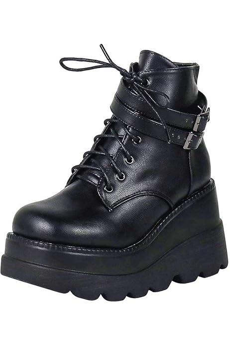 chunky platform boots black