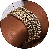 MBW Gold/Silver Beaded Bracelets for Women Trendy, 14K Gold/Silver Bead Bracelet Stack Small Cute Beaded Bracelet Set Stackab