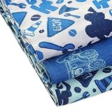 Zippy JCB Muslin Squares in Stylish Blues (3 Pack, Boxed Gift Set) by JCB