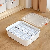 Amazon｜下着収納ボックス 仕切り ふた付き 15個仕切りケースボックス