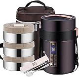 サーモス ランチジャー 保温弁当箱 会社員 真空304 大容量 ステンレス 保温ランチジャー フードジャー ポータブルお弁当箱 食器と収納バッグ付き ランチボックス フードコンテナ 6時間の保温1.8L 2.2L 2.5L (2.2L,ブルー)