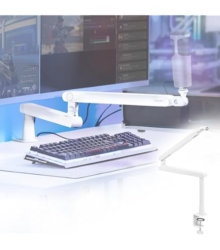 Amazon | IXTECH マイクアーム ホワイト プレミアムブームアーム 360