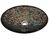 MR Direct 634 Hand Painted Foil Undertone Glass Vessel Sink [並行輸入品]