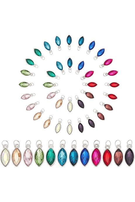 Amazon.co.jp: [CRSHIP] ガラスストーン 7色14セット 花座ライン  