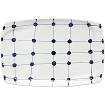 Amazon.co.jp: 波佐見焼 福峰窯 点格子 渕取角皿 16-107 : ホーム