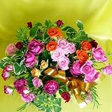 875【お祝い 母の日　誕生日】ピンク系　ミニローズとハーブのアレンジメント・ローズガーデン