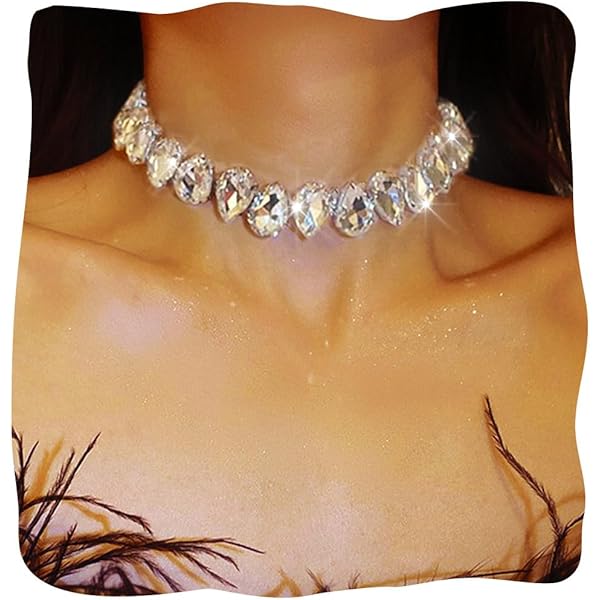 Amazon | JEAIRTS ラインストーン チョーカー ネックレス