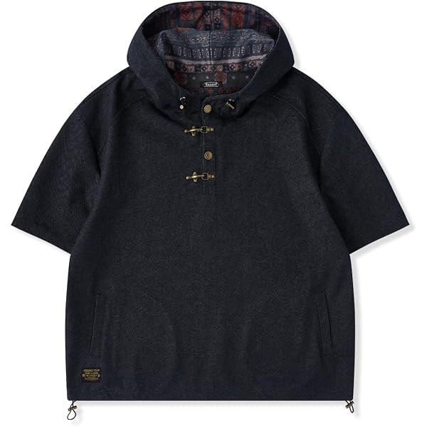 Amazon | [karaku] ジャケットメンズ 刺繡ロゴ 裏エスニック調柄フード