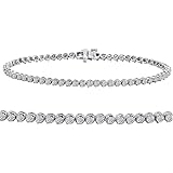 AGS Certified 2 ct tw Diamond Tennis Bracelet in 14K White Gold 7 inch