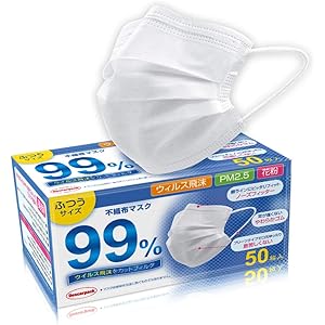 【50枚入 在庫あり】 マスク 50枚 不織布 白い 使い捨てマスク 通気性 夏用可 3層構造高密度フィルター 飛沫防止99% PM2.5 抗菌 風邪予防 防塵 花粉対策 男女兼用