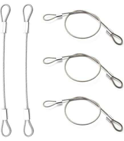 10-Pack 4mm X 12 Inch Vinyl Coated Steel Cable With Loops - Security Chain Wire Rope