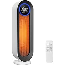 セラミックヒーター 【2025冬速暖 冷暖兼用 節電対策】 省エネ 電気ヒーター ファンヒーター リモコン付き 高さ調節可能 自動首振り 3段階切替 ナイトライト機能付き 過熱保護 転倒安全装… Amazon | セラミックヒーター 速暖【2025冬新型 ECO省エネ 首振り】1