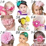 半沢直樹　子供ヘアバンド　ベビー髪飾り　花　斬新なデザイン　コットン100パーセント　欧米ベストセーラー (色ランダムに出荷)