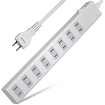 電源タップ 8個セット 6個口 4個口 延長コード 白 グレー スイッチ 電源タップ 4個口 2m ヤザワ YAZAWA 延長コード コンセント