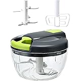 TOLASTO Manual Food Chopper Compact Handheld Onion Chopper, Garlic Squeezer Slicer, Pepper Cut, Herbs Chop, Cheeses Chopper M