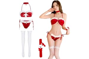 [ViYoung] サンタ コスプレ セクシー クリスマス ランジェリー 大胆 えろい 可愛い 過激 衣装 下着 ブラジャー バニーガール 誘惑 ショーツ レディース コスチューム クリスマス衣装 ビキニ サンタコス サンタクロース サンタコスプレ