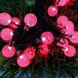 KuGi イルミネーション ソーラー LEDライト 丸い形 長さ6m 30個led電球 防雨 防水IP65 室内室外 飾り ランプ ソーラー充電式 電気代不要 結婚式 学園祭 ガーデンパーティー フェ