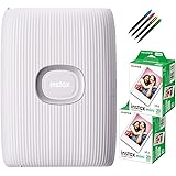富士フイルム チェキ スマホプリンター フォトプリンター instax mini Link2 クレイホワイト ＆ JP2×2 ＆ デコペン