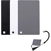 JJC 3-in-1 カラーチェッカー カメラ グレーカード 18% ホワイトバランスカード ホワイトバランス カード ブラックカード ホワイトカード グレーカード 雑光防止 デジカル 較正 カメラチェッカー 露出