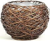 【ビニール付き】 みだれぶどう ダルマ型アレンジ かご (φ33×24.5cm) 316-011B