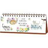 アクティブコーポレーション 2024年 カレンダー 卓上 ねことお花の幸せ時間 24ACL-602 2024年 1月始まり