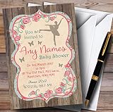 Shabby ChicウッドランドバレリーナバレエInvitationsベビーシャワー招待状 200 Invitations