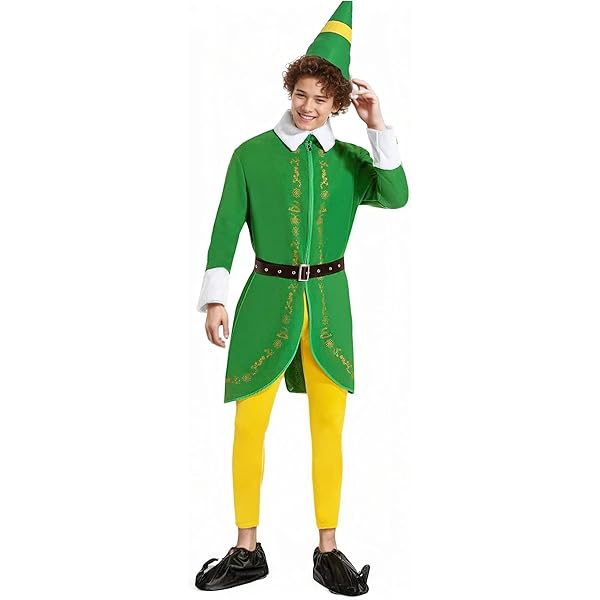 GRAJTCIN Womens Christmas Green Elf Costume Santa's Helper