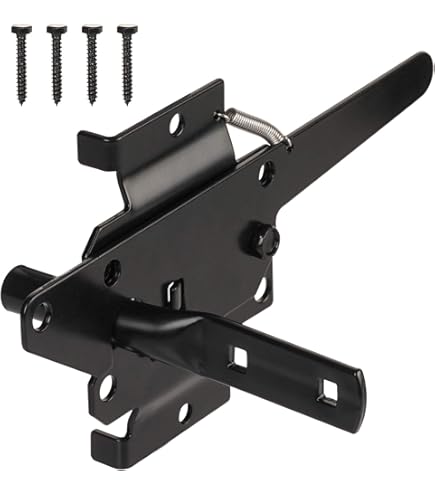 11-1/2" Gate Spring Self Closing Heavy Duty Outdoor Door Spring Automatic Metal Gate Closure Hardware With Adjustable Tool For Wooden And Vinyl Fence, Black, 2 Pack