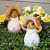 きのこウサギピンクとブルーのセット（12014・12015）[幅14.5cm、高さ22.5cm] ノーブランド品