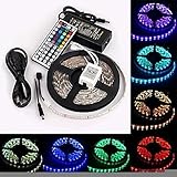 Noza Tec色変更RGB SMD LEDストリップ防水ライトキット( 16.4ft、300 LED、44キーIRリモート&米国アダプタ電源供給)