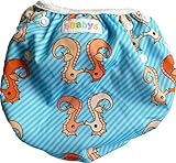 ベビーの水遊びにスイムパンツ　★赤ちゃんの水あそびに！洗って使えるので紙パンツよりとっても経済的でかわいいので大人気 (Seahorse Blue)