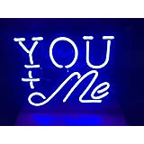 ネオンサイン、『YOU+ME』NEON SIGN 、ディスプレイ サインボード、ギフト、 省エネ、バー、オーム、カフェ、喫茶店、広告用看板、クラブ及び娯楽場所等 インテリア 14*9インチ (青)…