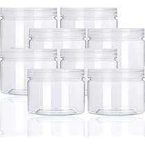 Amazon｜uxcell 丸型プラスチックジャー 透明ネジ式上蓋付き