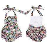 PER ベビー ロンパース カバーオール ノースリーブ タンポポ柄 可愛い 幼児 赤ちゃん 女の子 綿100% 夏