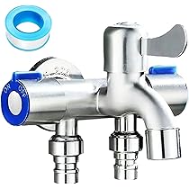 Amazon | EXDUCT 3分岐蛇口 洗濯機用水栓 3分岐止水栓 ステンレス製