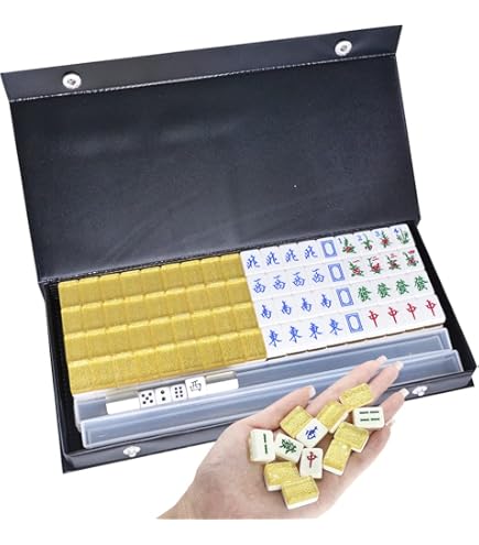 JXAXD 65 Tiles Mahjong spel blokken, Seaside Style Escape Game in Mahjong- stijl, Seaside Escape spel, familiespel voor volwassenen, kinderen en alle leeftijden, 30 mm, B