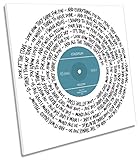 Coldplay Yellow ビニール LPレコード 歌詞 90cm x 90cm 水色 Light Blue 額入りキャンバスアートプリント
