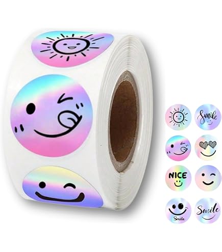 Amazon.co.jp: 2.5cm カラフル スマイル 4ロールセット サンキュー