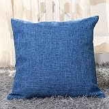 YunJeude クッションカバー 45x45cm 北欧 2枚セット おしゃれ 可愛い リネン 亜麻 無地 シンプル ファスナー インテリア 家庭装飾 車 部屋飾り 四季通用 (45x45, ブルー)