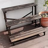 サイダーハウス 2WAY フラワースタンド (3段⇔2段) ワイドタイプ 幅80cm ダークブラウン JSFS3-800DBR
