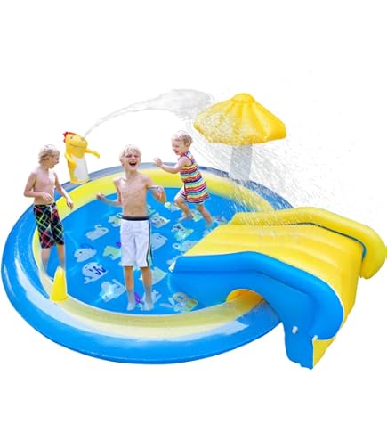 Banzai Inflatable Unicorn Swimming Pool With Slide – Giant Kids Summer Water Fun