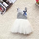 M.Z.Lガールズドレス 子供ドレス 女の子　お嬢様　フォーマルドレス キッズフォーマル ピアノ発表会・結婚式・発表会・演奏会・誕生日・卒園式・入園式 (120CM, ホワイト)