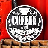 アンティークエンボスプレート「Coffee Black」（DIE-CUTサイン）　／ブリキ製看板／ティンサイン／アメリカン雑貨／