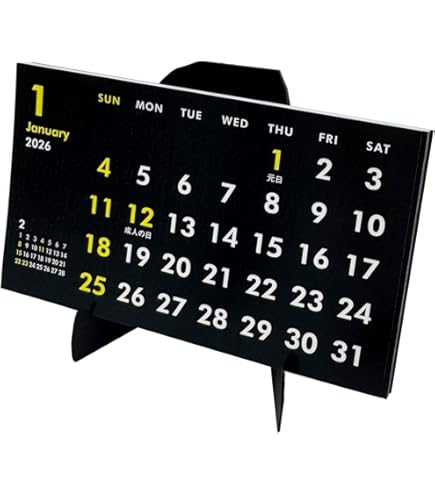 Amazon | ポストカードサイズ卓上カレンダー（ブラック&ホワイト