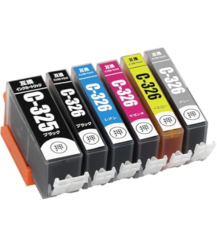 Amazon.co.jp: BCI-325 BCI-326 染料 6色セット (BCI-325BK×1 BCI