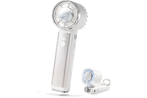 CICIBELLA ハンディファン 【2026革新モデル・-26℃瞬間冷却】 折りたたみ 強力 ハンディ ファン 冷却プレート 90°角度調整 静音 手持ち扇風機 100段階風力調節 小型 手持ち 卓上 首掛け※ストラップ別売り 4WAY 7枚羽根 USB-C充電式 長時間持続 LED残量表示 軽量 カラビナ 熱中症対策 暑さ対策 アウトドア スポーツ観戦 花火大会（CICILIFEシリーズ）